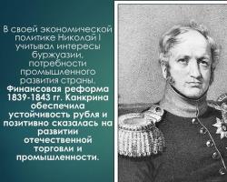 Реформите на Николай I Същността на реформите на Николай 1